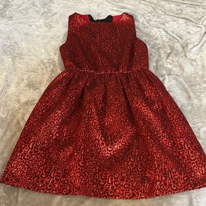 Alice + Olivia vita metallic leopard print fit and flare mini dress